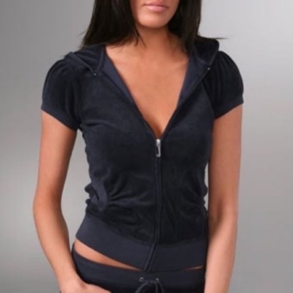 Juicy Couture short sleeve zip-up hoodie